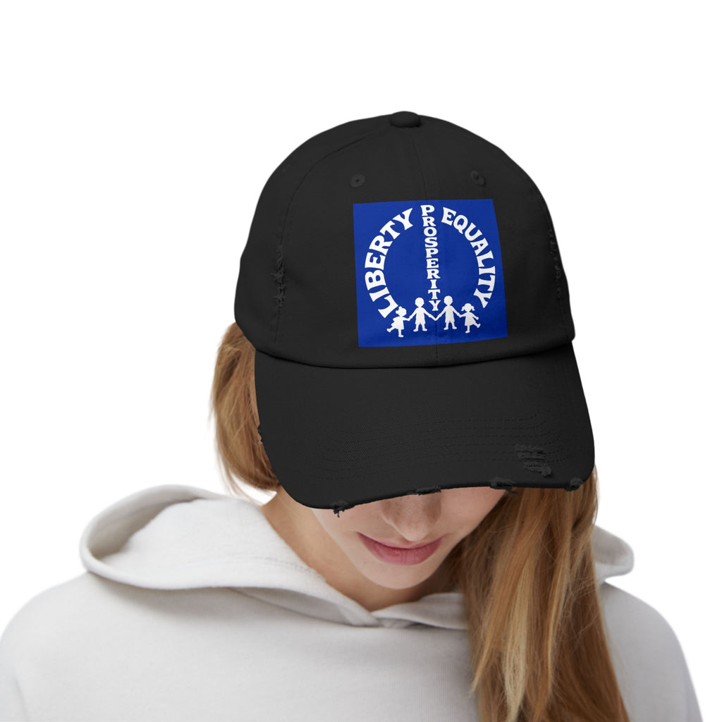 Liberty & Equality Distressed Cap — Family Rights Graphic Baseball Hat