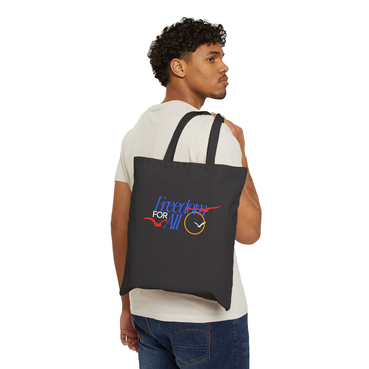 Freedom for All Seagull Graphic Cotton Canvas Tote Bag