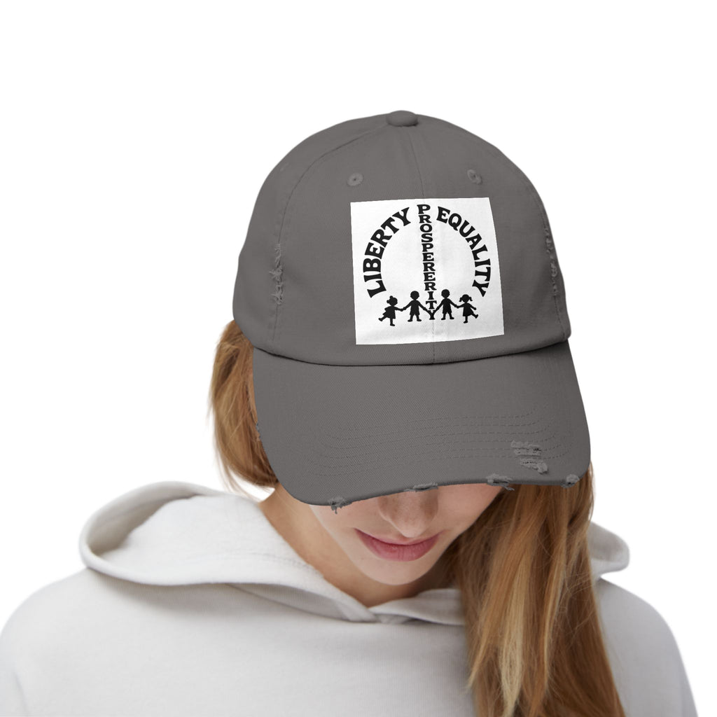 Liberty & Equality Distressed Cap — Family Rights Graphic Baseball Hat
