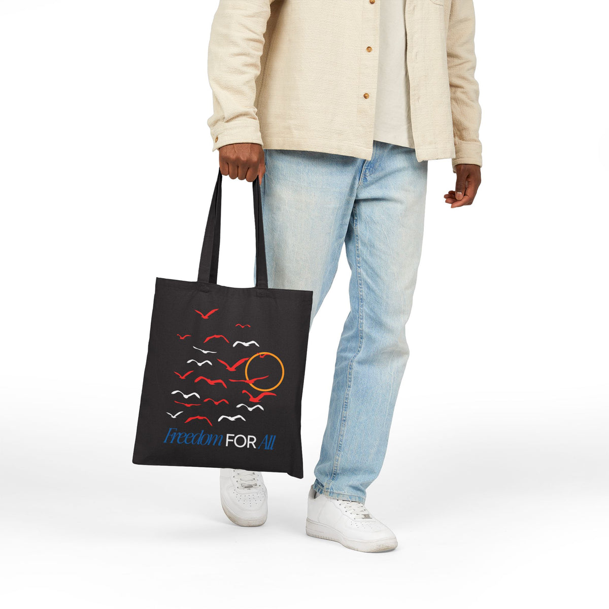 Freedom for All Seagull Graphic Cotton Canvas Tote Bag
