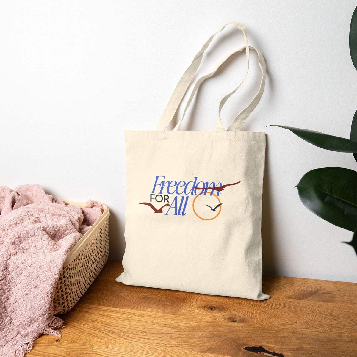 Freedom for All Seagull Graphic Cotton Canvas Tote Bag