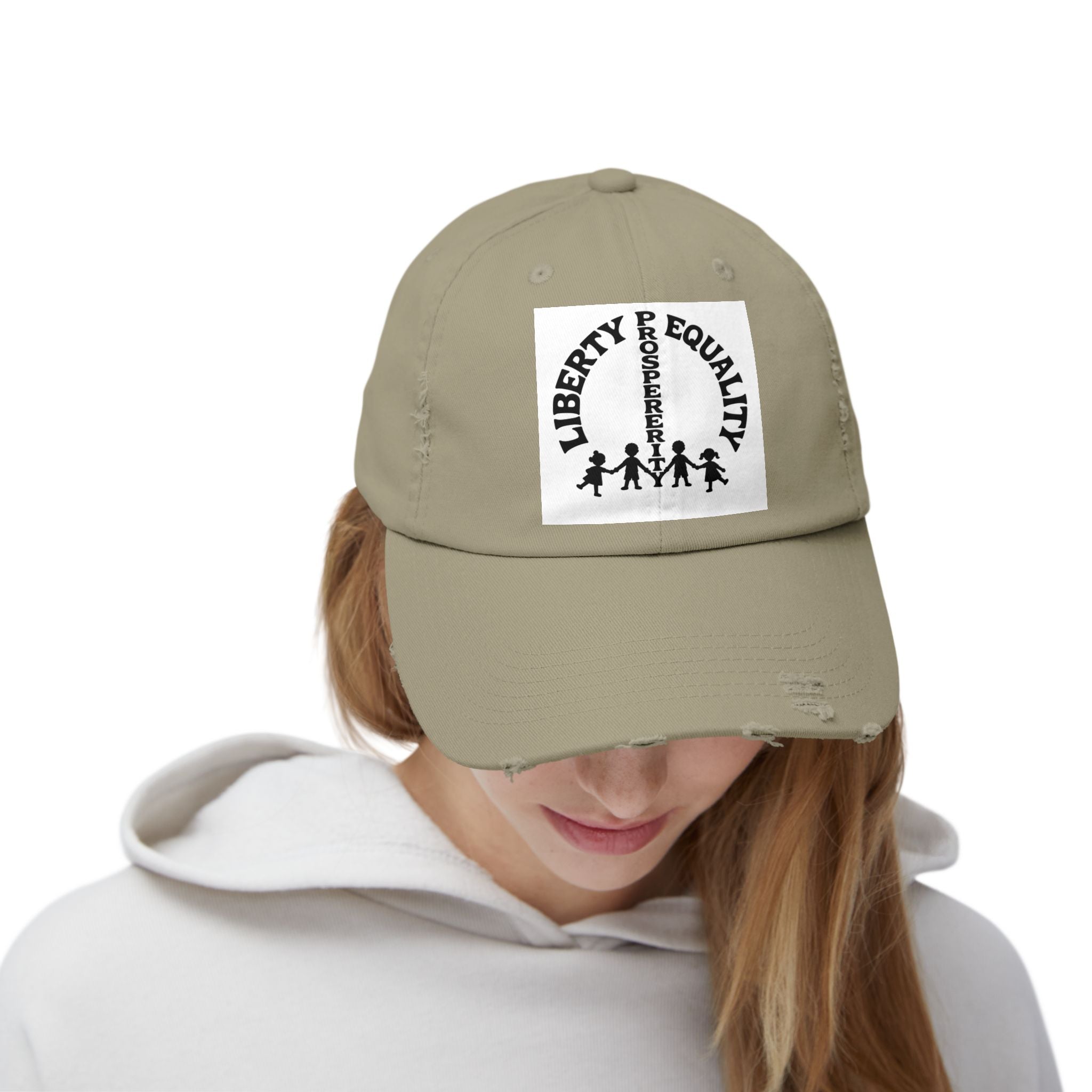 Liberty & Equality Distressed Cap — Family Rights Graphic Baseball Hat