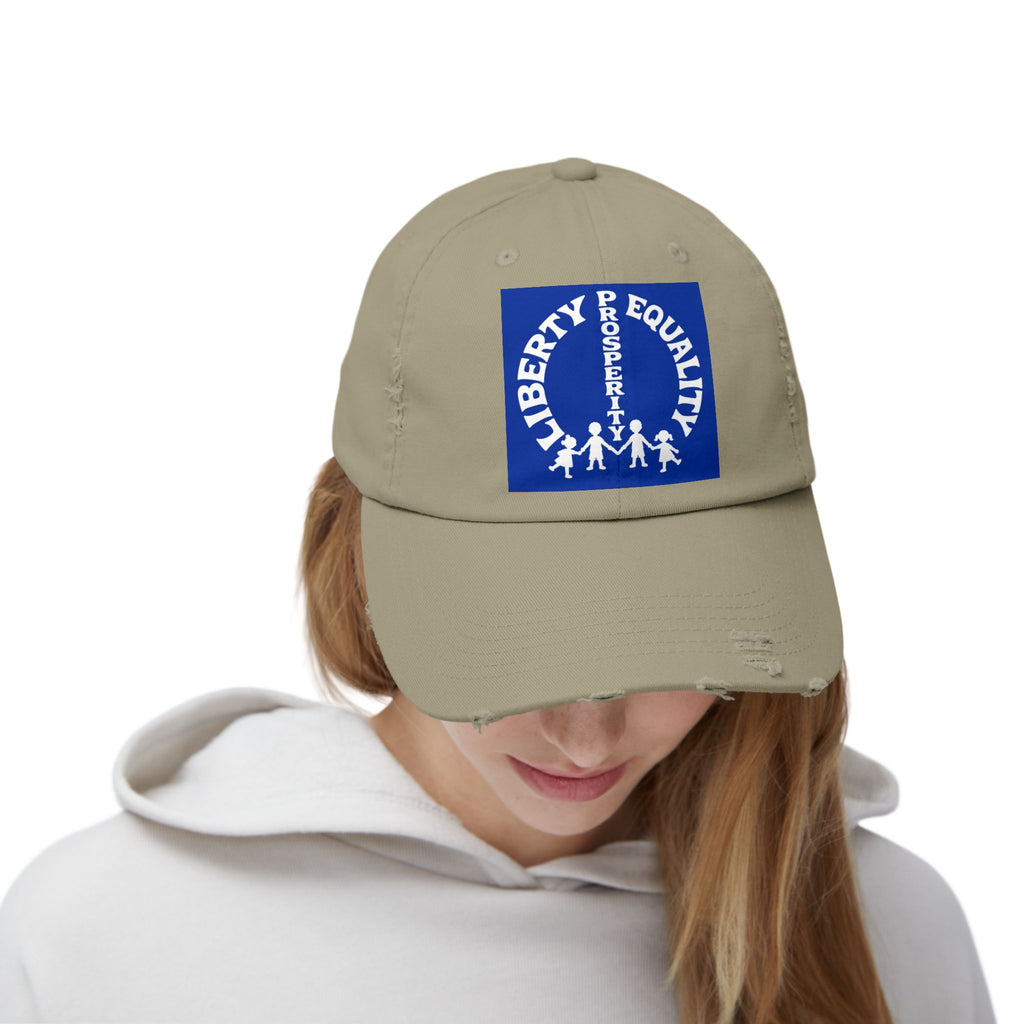 Liberty & Equality Distressed Cap — Family Rights Graphic Baseball Hat