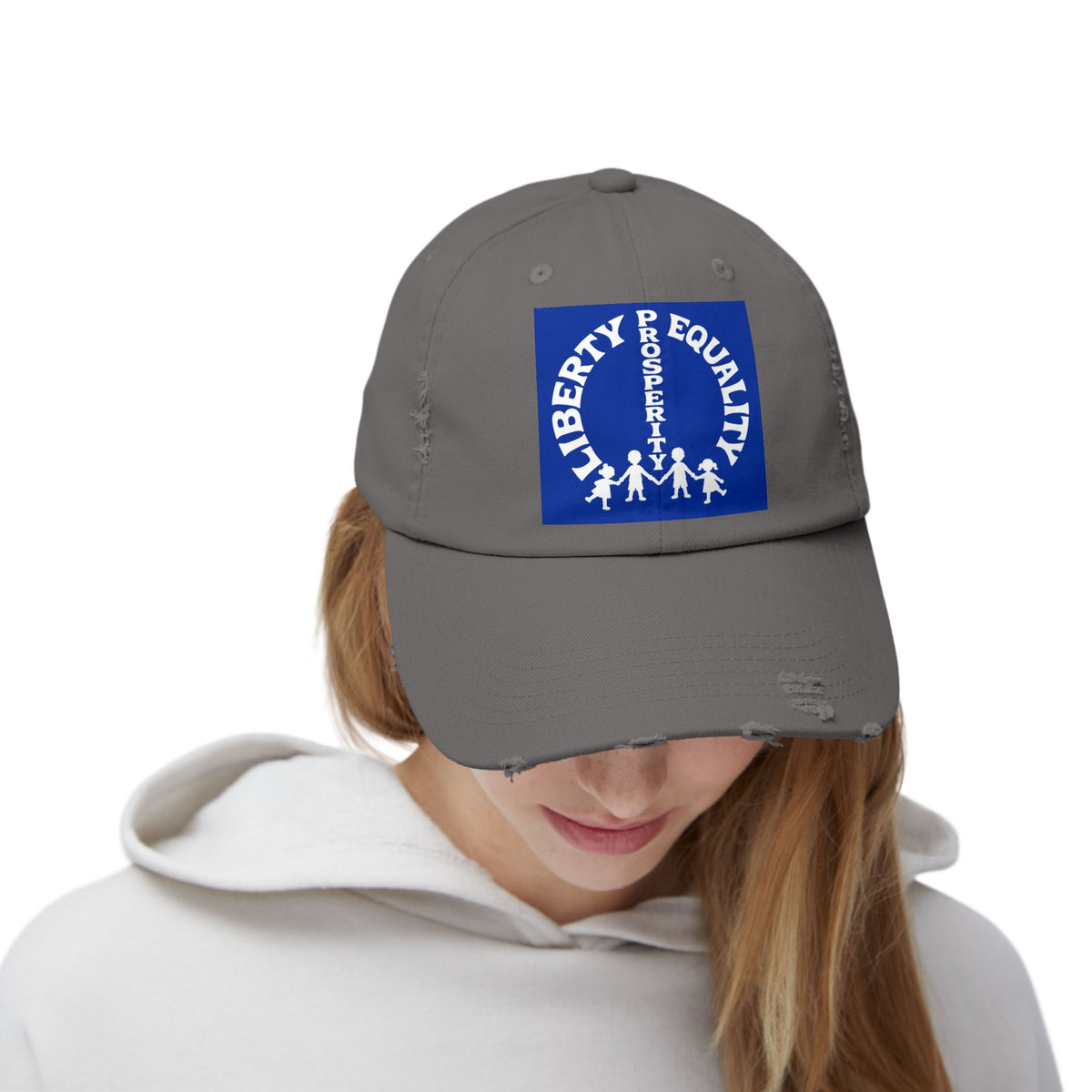 Liberty & Equality Distressed Cap — Family Rights Graphic Baseball Hat