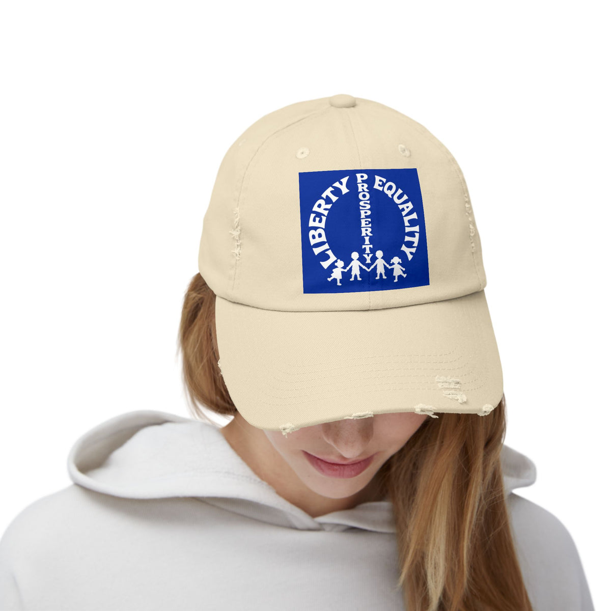 Liberty & Equality Distressed Cap — Family Rights Graphic Baseball Hat