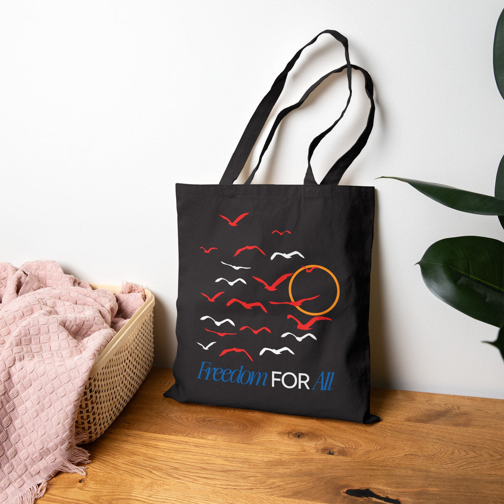 Freedom for All Seagull Graphic Cotton Canvas Tote Bag