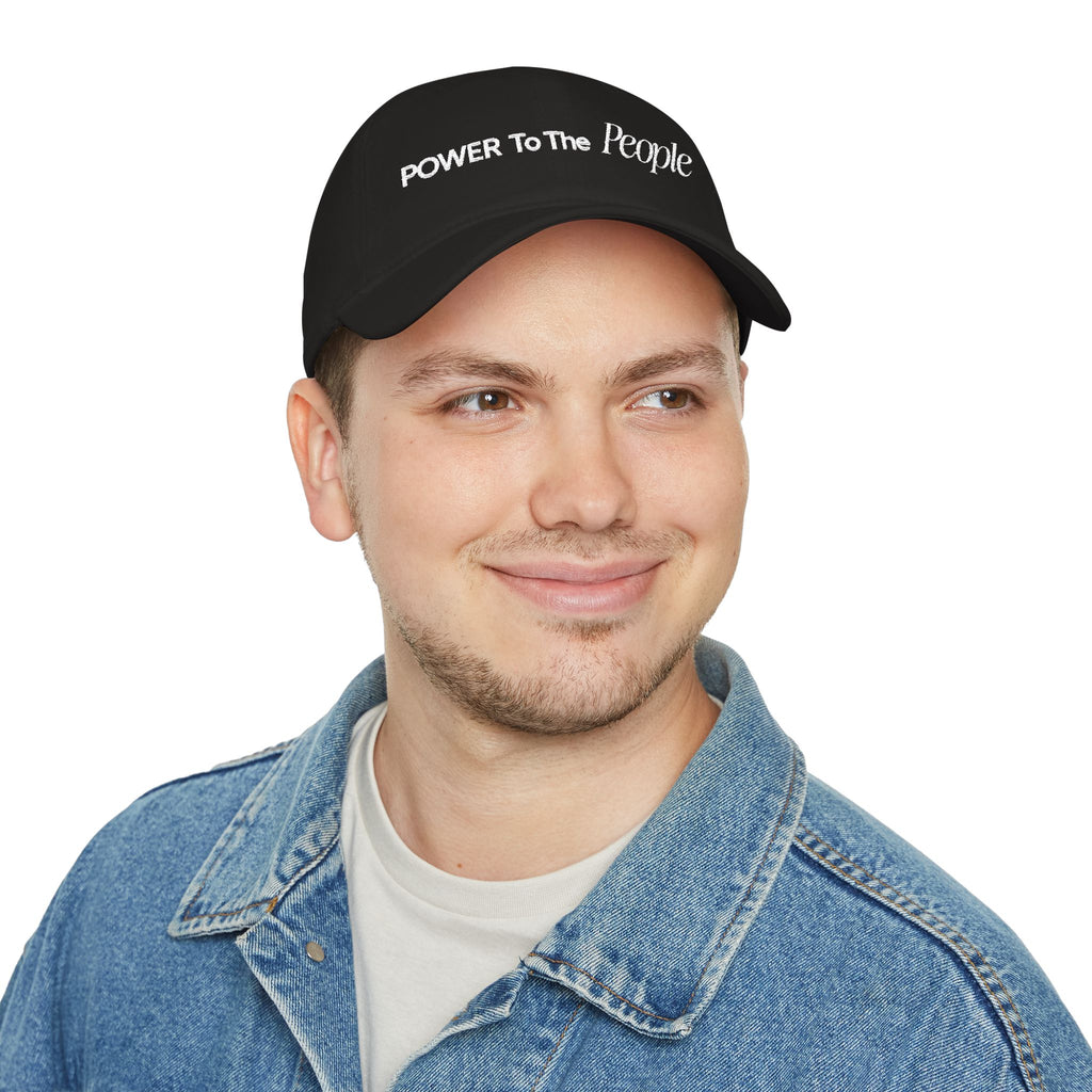 Power to the People Typography Low Profile Baseball Cap