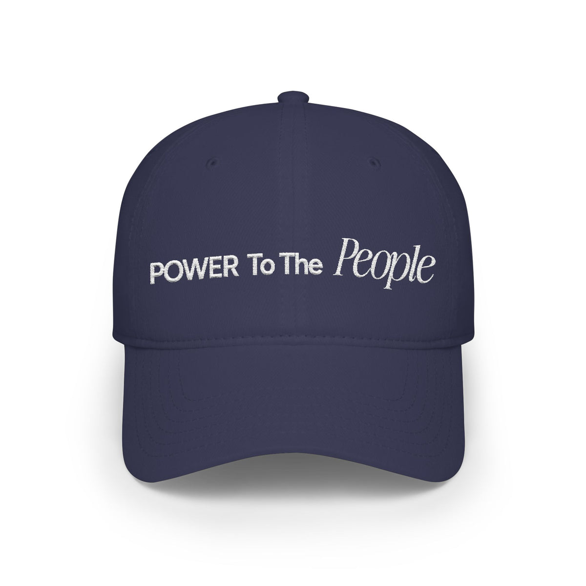 Power to the People Typography Low Profile Baseball Cap