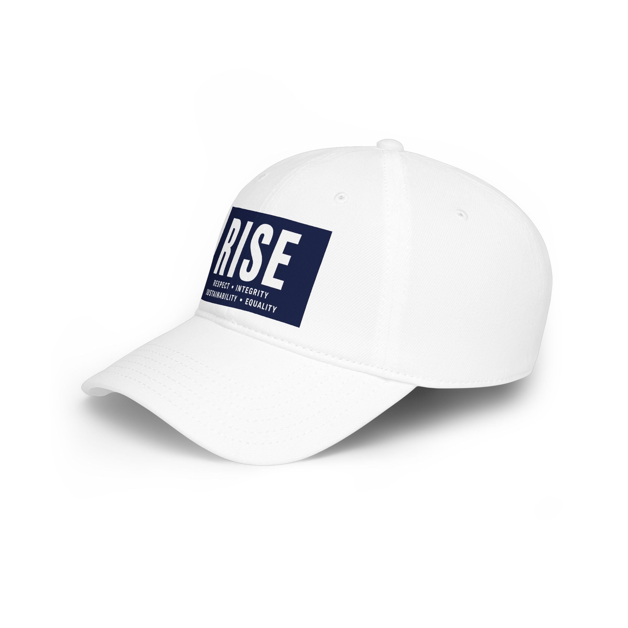 RISE Embroidered Baseball Cap — Respect, Integrity, Sustainability, Equality