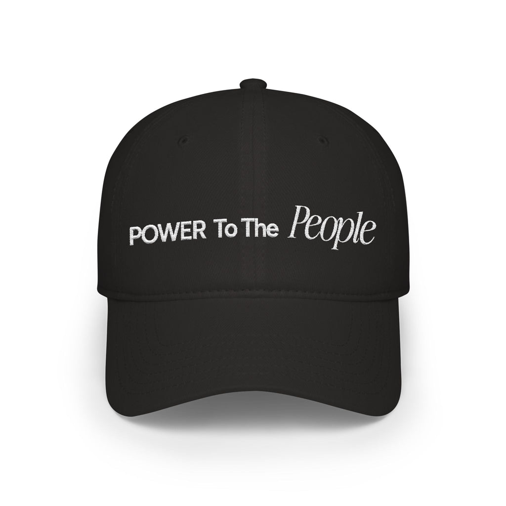 Power to the People Typography Low Profile Baseball Cap