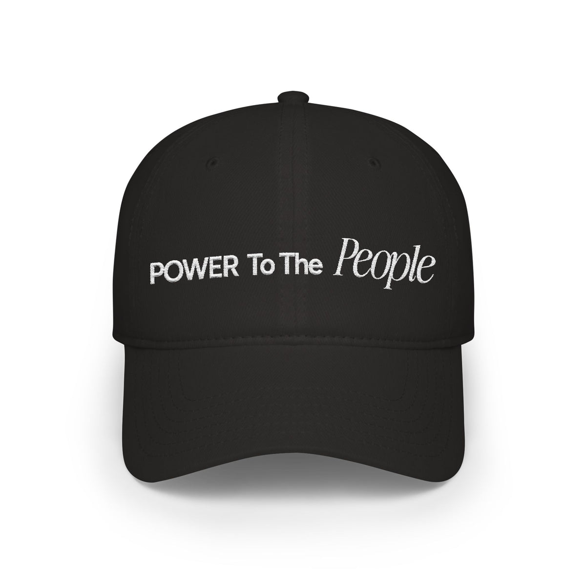 Power to the People Typography Low Profile Baseball Cap