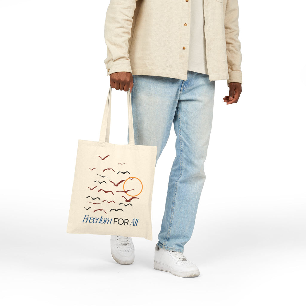Freedom for All Seagull Graphic Cotton Canvas Tote Bag