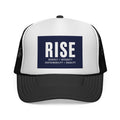 Mesh Snapback Hat with 'Respect • Integrity • Sustainability • Equality' Rectangle Logo
