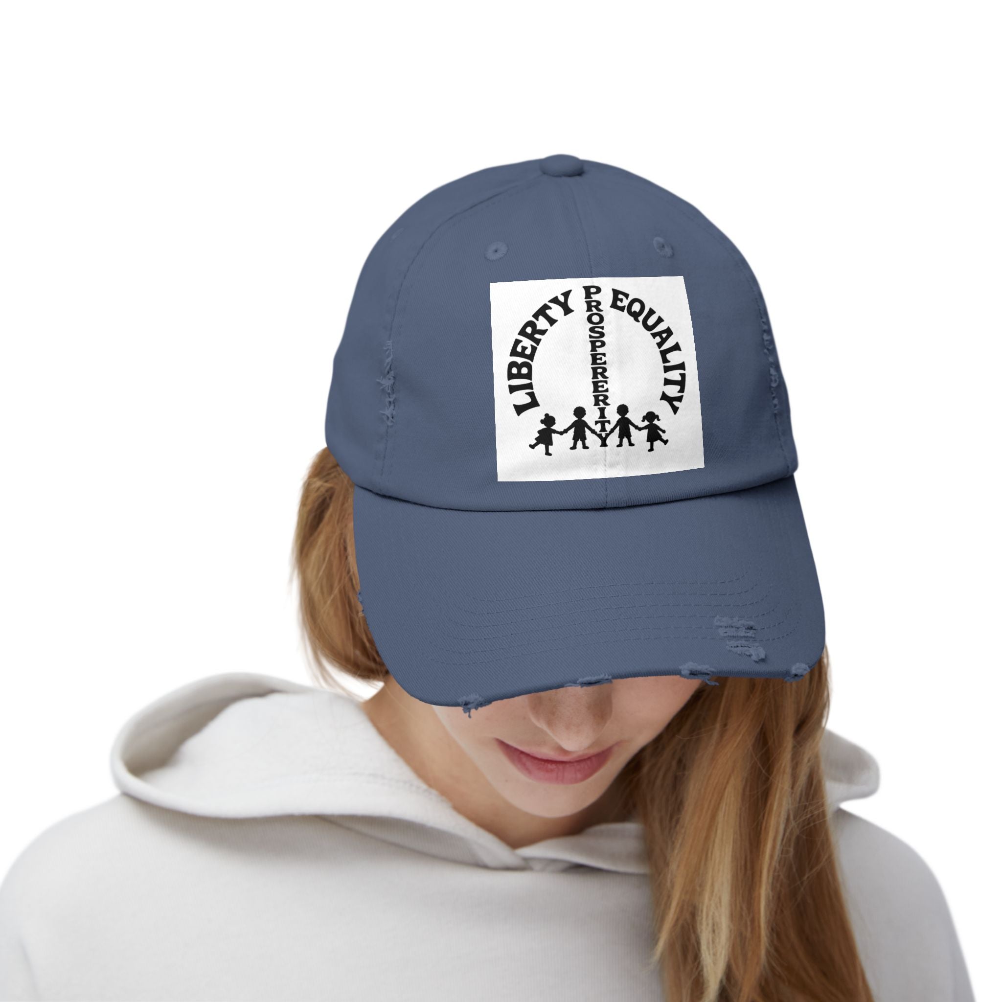 Liberty & Equality Distressed Cap — Family Rights Graphic Baseball Hat