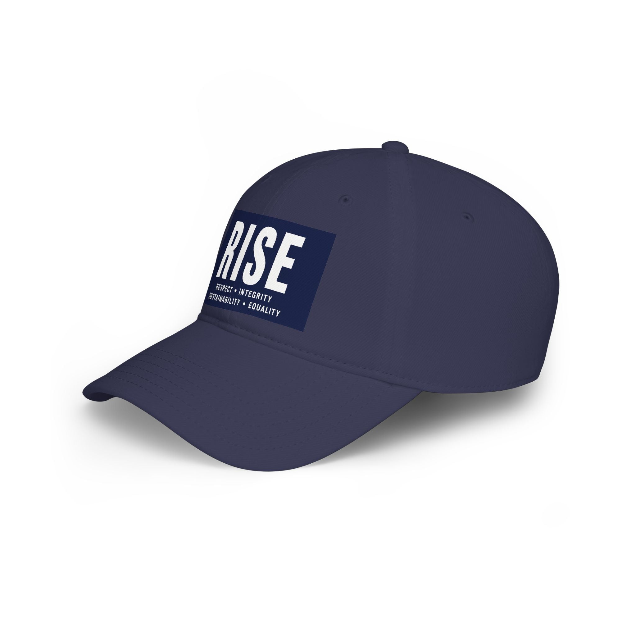 RISE Embroidered Baseball Cap — Respect, Integrity, Sustainability, Equality