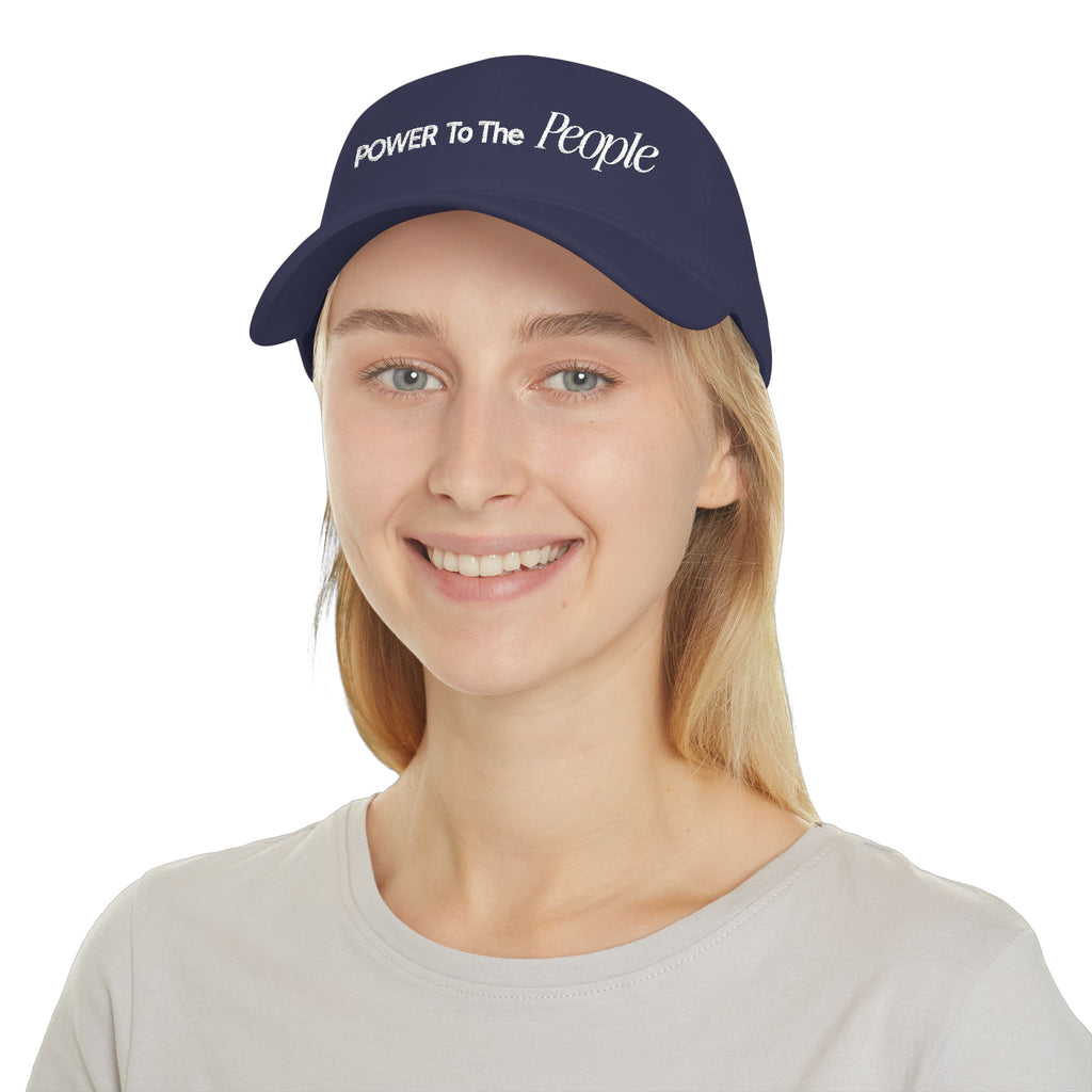 Power to the People Typography Low Profile Baseball Cap