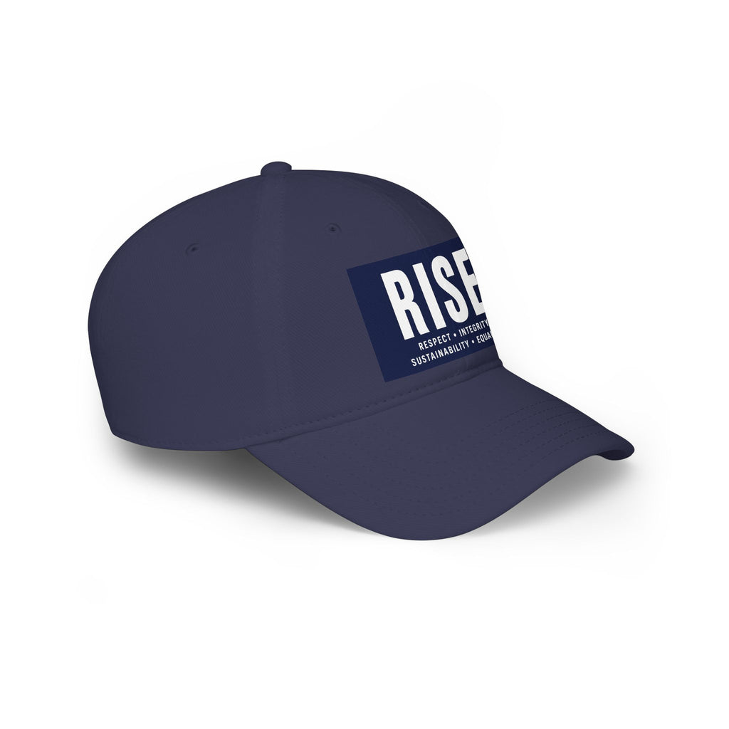 RISE Embroidered Baseball Cap — Respect, Integrity, Sustainability, Equality