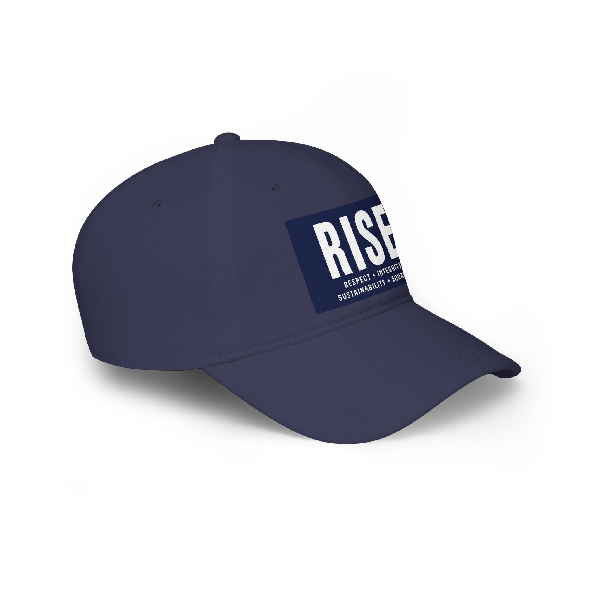 RISE Embroidered Baseball Cap — Respect, Integrity, Sustainability, Equality