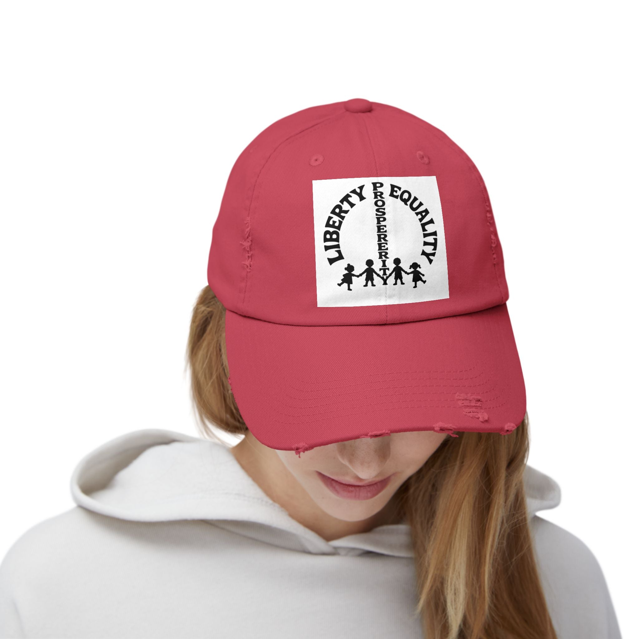Liberty & Equality Distressed Cap — Family Rights Graphic Baseball Hat