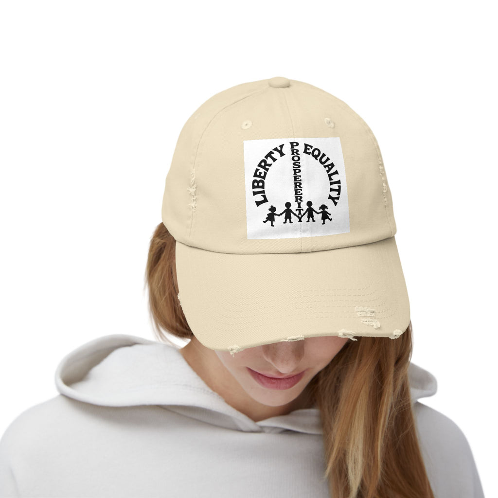 Liberty & Equality Distressed Cap — Family Rights Graphic Baseball Hat