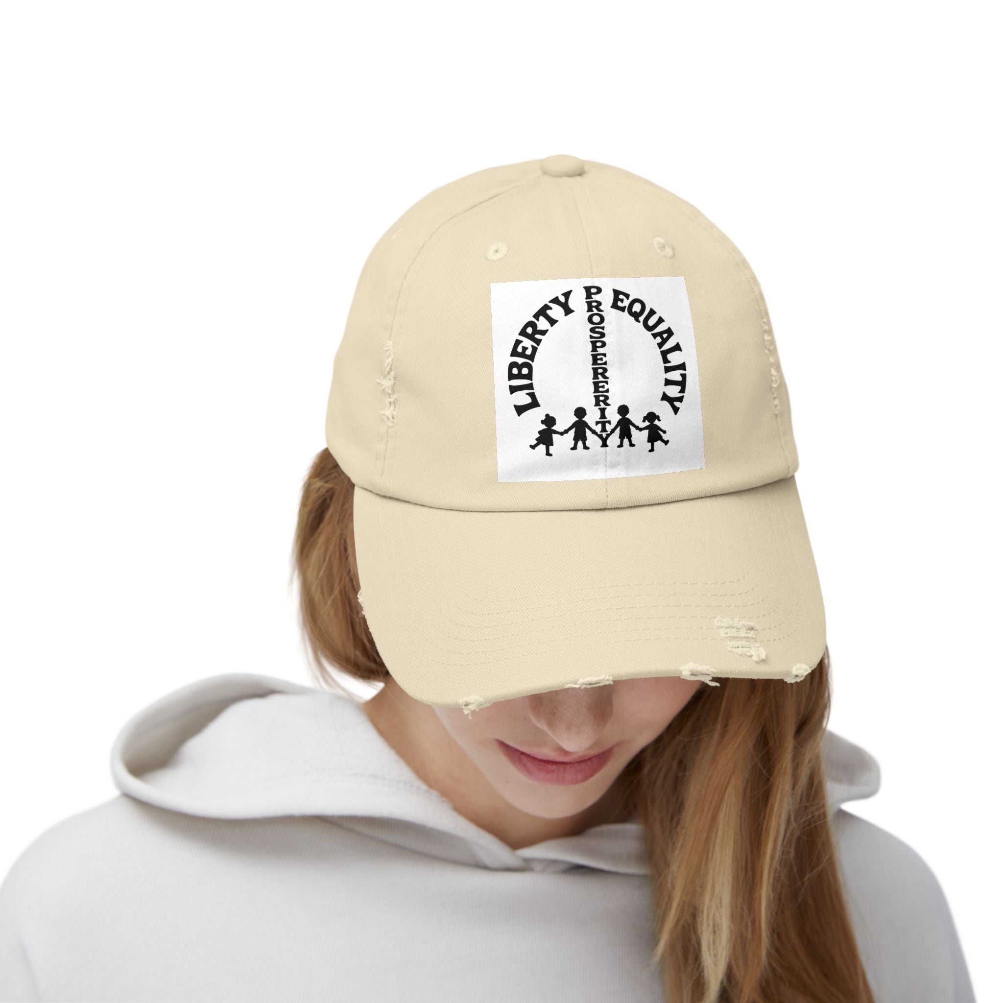 Liberty & Equality Distressed Cap — Family Rights Graphic Baseball Hat
