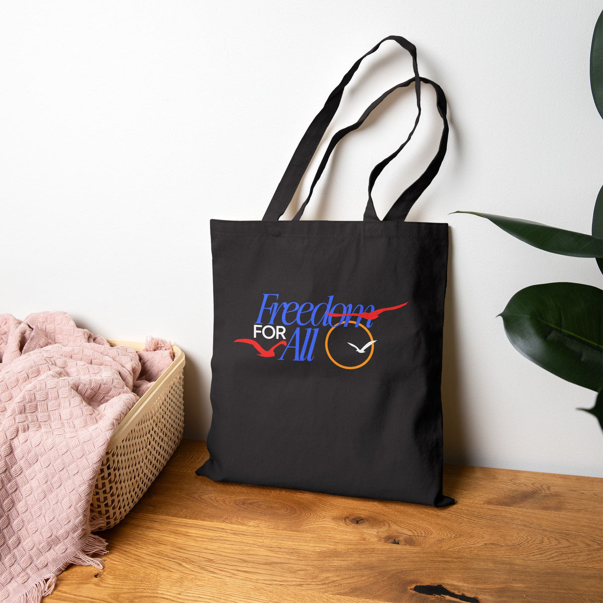 Freedom for All Seagull Graphic Cotton Canvas Tote Bag