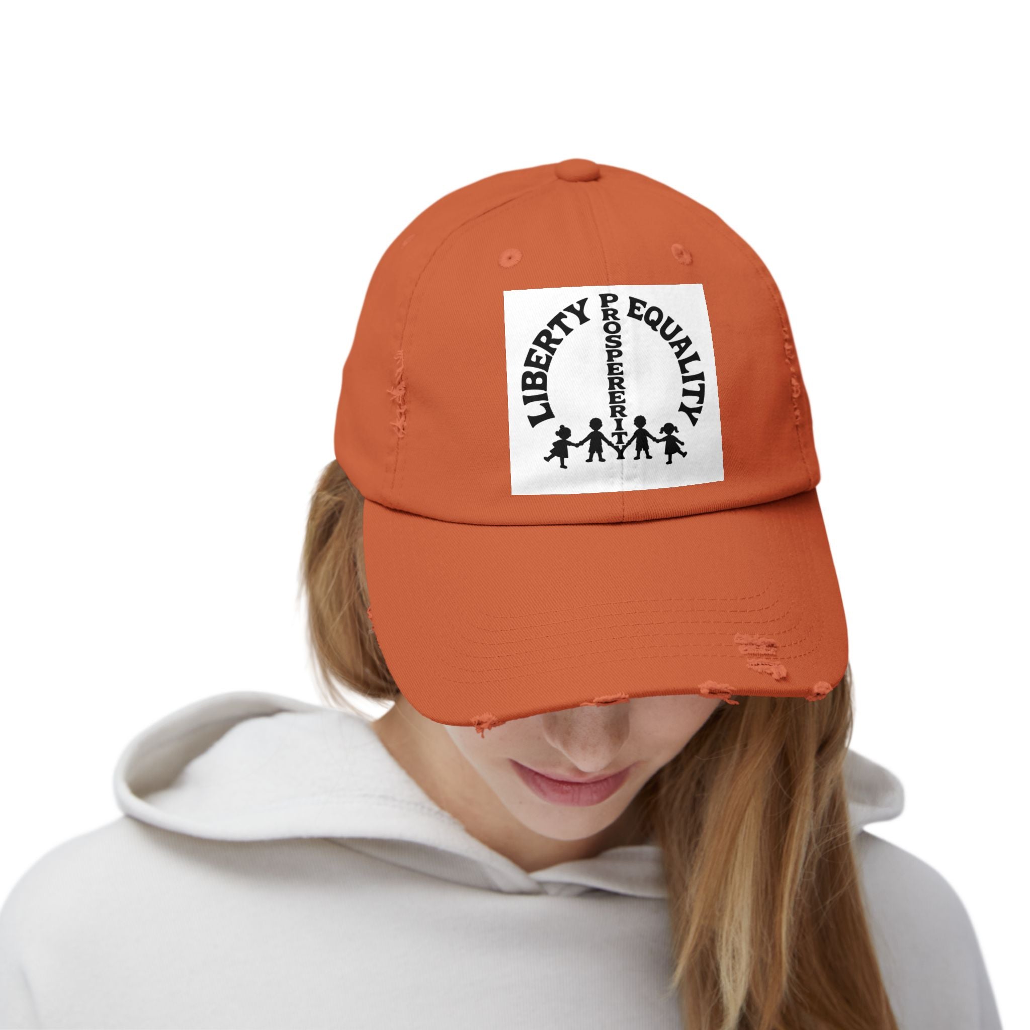 Liberty & Equality Distressed Cap — Family Rights Graphic Baseball Hat
