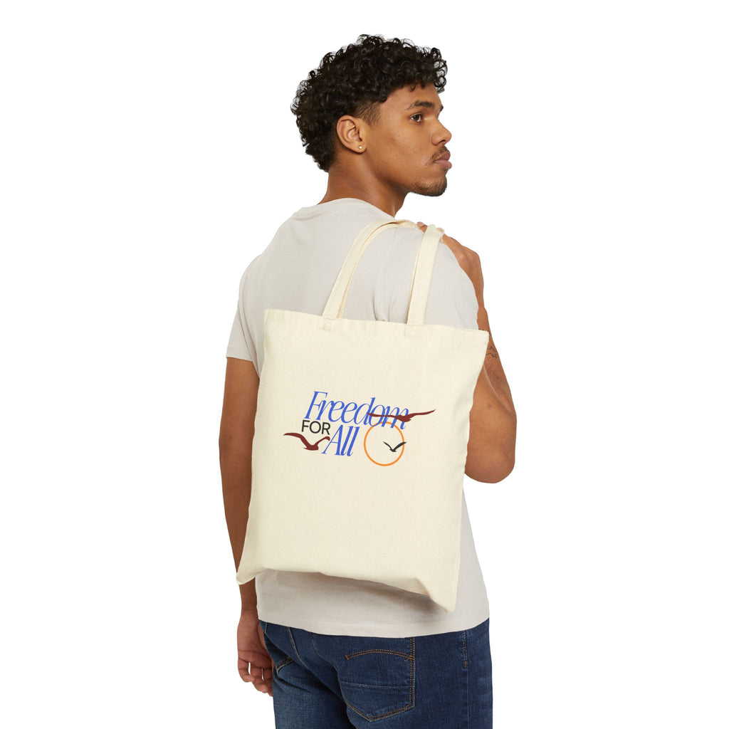 Freedom for All Seagull Graphic Cotton Canvas Tote Bag